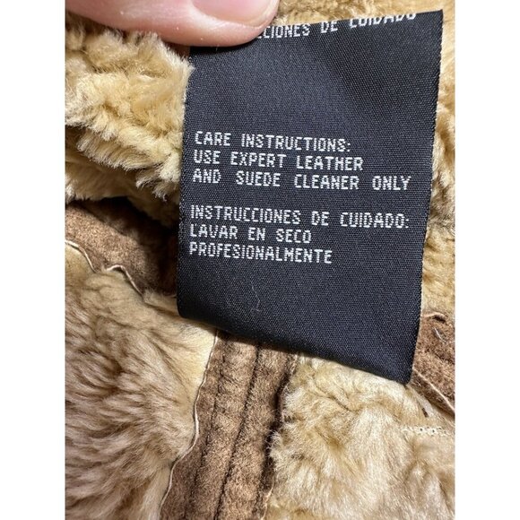 Y2K Vintage Rampage Jacket Womens Extra Large Brown Suede Shearling 90s Grunge - Picture 10 of 16